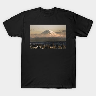Mt. Rainier at Sunset from Seattle T-Shirt